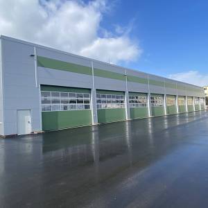 Halle für Hochwasserschutzausrüstung der Stadt Dresden