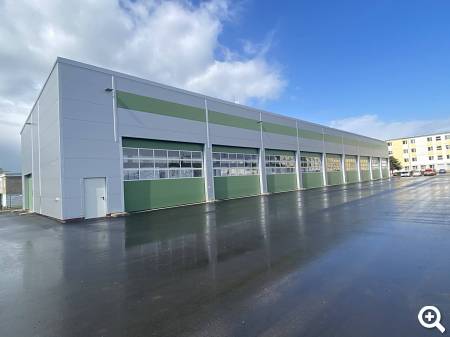 Halle für Hochwasserschutzausrüstung der Stadt Dresden